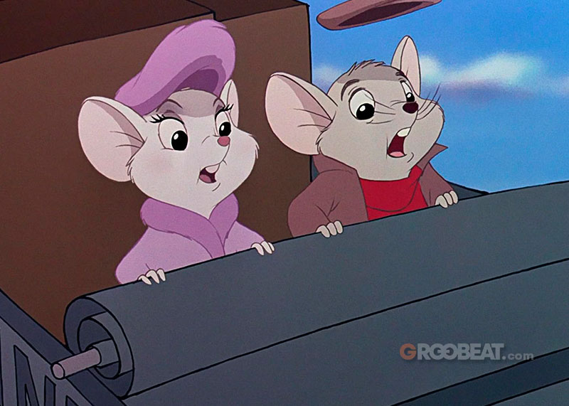 Bernard y Bianca con gestos de sorpresa.