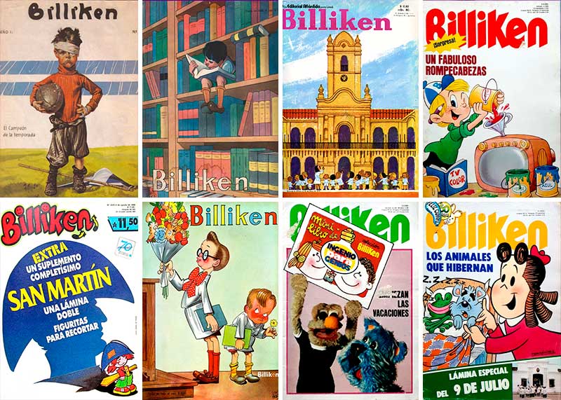 Collage con portadas de revista Billiken.
