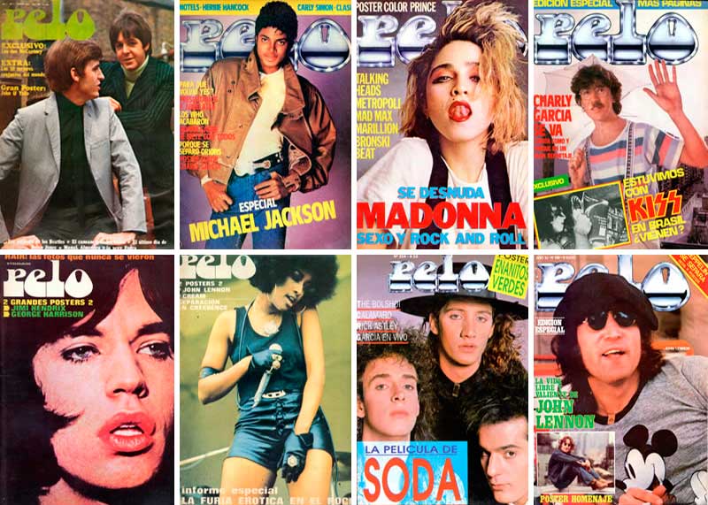 Collage con portadas de revista Pelo.