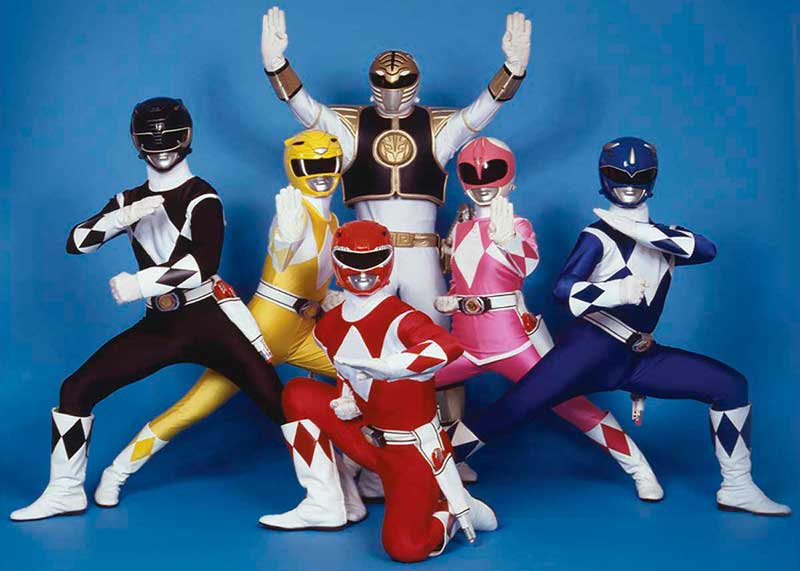 Los Power Rangers reunidos en su pose característica.