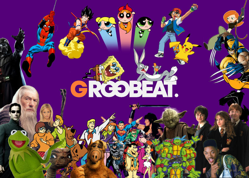 Groobeat Collage junto a personajes de la cultura pop.