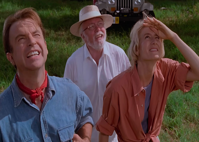 John Hammond, Alan Grant y Ellie Sattler