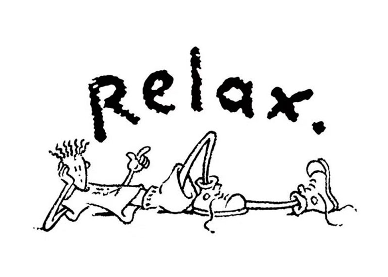 Fido Dido junto a la frase relax