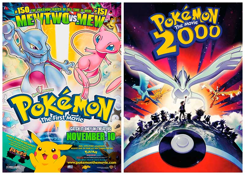 Portadas de Pokémon: La Película (1998) y Pokémon: La película 2000 (2000)