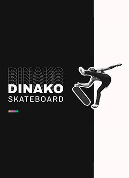 Diseño de branding para tienda de skaboards. Cliente: Dinako Skateboard.