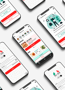 Mobile app design project for a family restaurant. Client: Per Tutti.