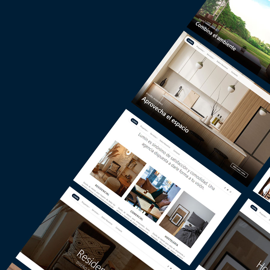 Responsive web design project for a interior design agency. Client: Lumin.